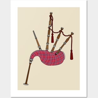 Bagpipes cartoon illustration Posters and Art